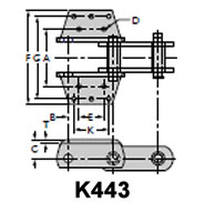 K443 Elevator Chain and Attachment Layout